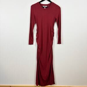 Motherhood Maternity Red Maxi Bodycon Dress Size Small